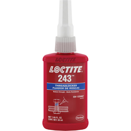 Threadlocker 243 Oil Tolerant, Blue, Medium, 50 ml, Bottle Seaboard Timber Mart