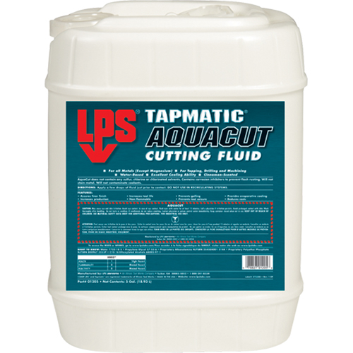 Liquides de coupe AquaCut de Tapmatic, 5 gal. Seaboard Timber Mart