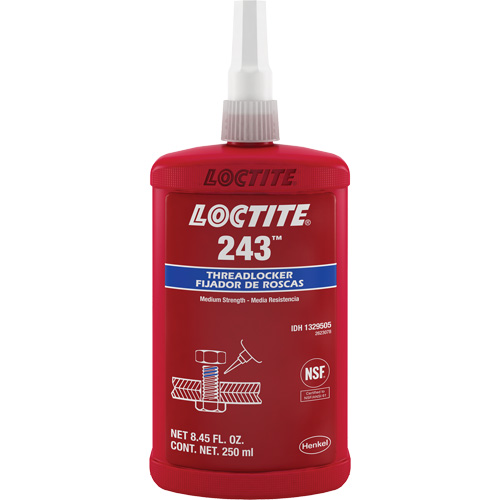 Threadlocker 243 Oil Tolerant, Blue, Medium, 250 ml, Bottle Seaboard Timber Mart