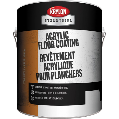 Industrial Floor Coating, 1 gal., Water-Based, Semi-Gloss, Grey Seaboard Timber Mart