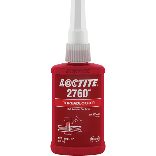 Threadlocker 2760 Instant Adhesive, Red, High, 50 ml, Bottle Seaboard Timber Mart