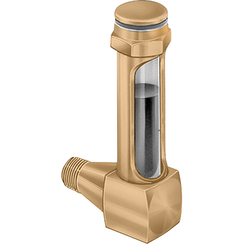 Indicateurs de niveau &agrave; liquide en laiton - Coudes &agrave; petit rayon, Filet&eacute;, 1-15/16" lo, 225°F (107,22° C) Seaboard Timber Mart