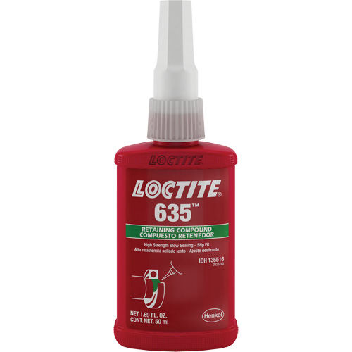 Compos&eacute; de retenue Loctite 635, 50 ml, Bouteille, Vert Seaboard Timber Mart