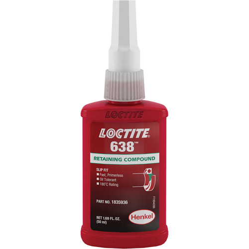 Compos&eacute; de retenue Loctite 638, 50 ml, Bouteille, Vert Seaboard Timber Mart