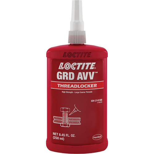 Letter Grade AVV Threadlocker, Red, High, 250 ml, Bottle Seaboard Timber Mart