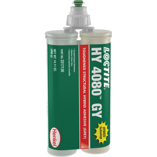 HY 4080 GY Structural Repair Hybrid Adhesive, Two-Part, Dual Cartridge, 400 g, Grey Seaboard Timber Mart