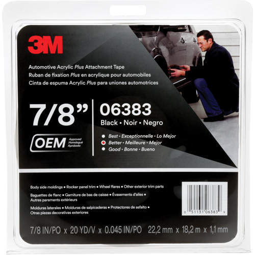Ruban en acrylique de 3M pour l'automobile, 18 m (60') lo x 22 mm (7/8") la, 45 mils, Acrylique Seaboard Timber Mart