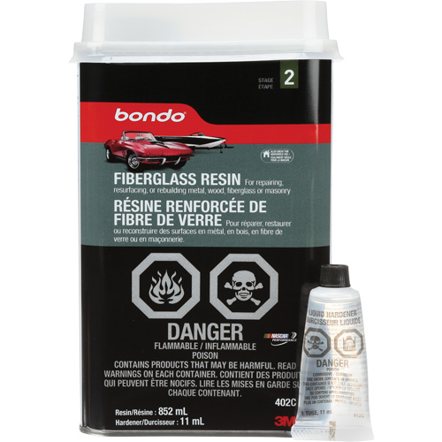 Bondo&reg; Fibreglass Resin, Two-Part, 852 ml, Bottle, Off-White Seaboard Timber Mart