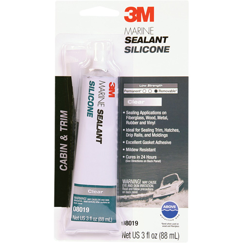 Produit d'&eacute;tanch&eacute;it&eacute; &agrave; base de silicone de calibre marin, 3 oz., Tube, Transparent Seaboard Timber Mart