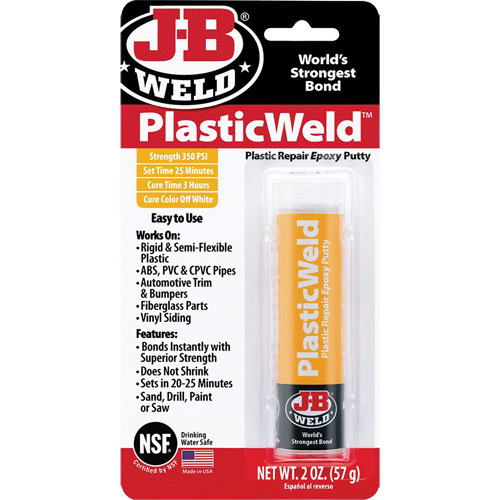 Colle &eacute;poxyde PlasticWeld, 2 oz, B&acirc;ton, Blanc cass&eacute; Seaboard Timber Mart