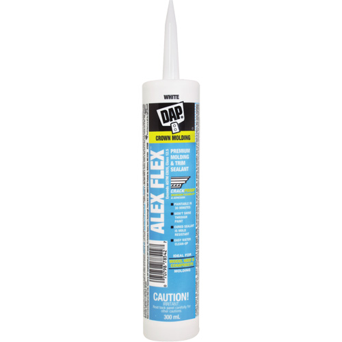 Alex Flex&reg; Premium Molding & Trim Acrylic Latex Siliconized Sealant, 300 ml, Cartridge, White Seaboard Timber Mart
