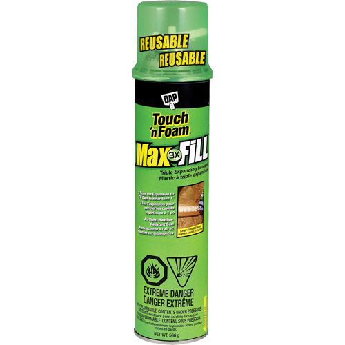 Touch 'n Foam&reg; Max Fill Triple Expanding Sealant, 566 g, Aerosol Can, Cream Seaboard Timber Mart