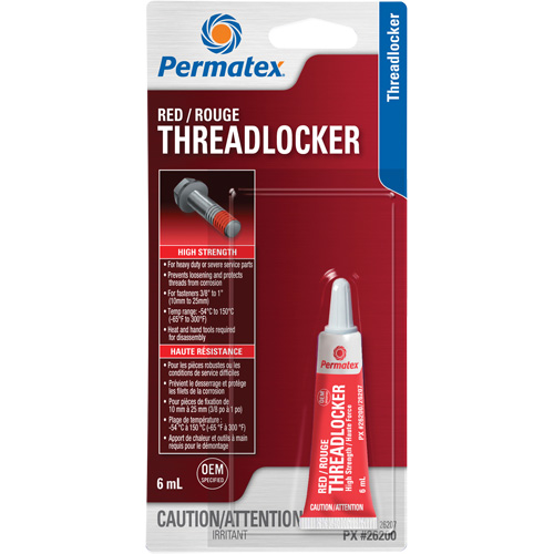 Permanent Strength Threadlocker, Red, High, 6 ml, Tube Seaboard Timber Mart