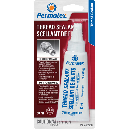 Scellant pour filetage haute performances, Tube, 50 ml, -54° C - 149° C/-65° F - 300° F Seaboard Timber Mart