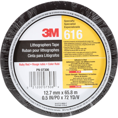Ruban pour lithographe 616, 12,7 mm (1/2") x 66 m (216'), Rouge Seaboard Timber Mart