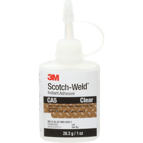 Adh&eacute;sif instantan&eacute; CA5 Scotch-Weld, Transparent, Bouteille, 1 oz Seaboard Timber Mart