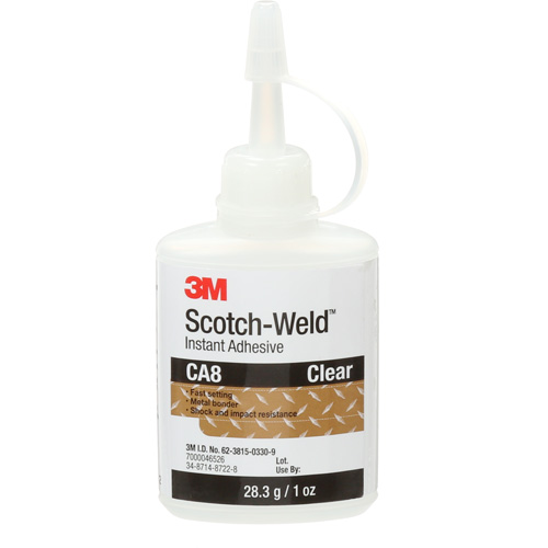 Scotch-Weld Instant Adhesive CA8, Clear, Bottle, 1 oz. Seaboard Timber Mart