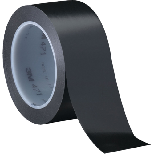 471 Vinyl Tape, 12 mm (1/2") W x 32.9 m (108') L, 5.3 mils, Black Seaboard Timber Mart