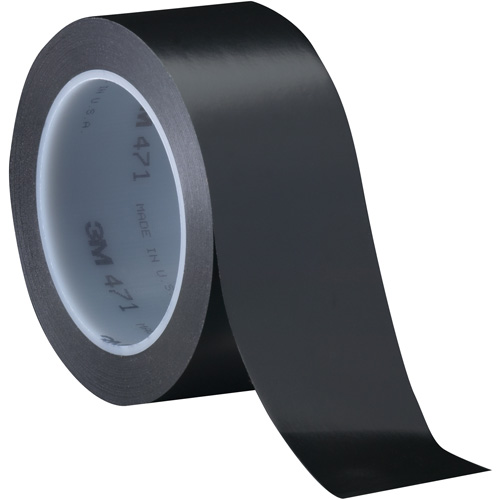471 Vinyl Tape, 76 mm (3") W x 32.9 m (108') L, 5.2 mils, Black Seaboard Timber Mart
