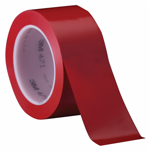 471 Vinyl Tape, 6 mm (1/4") W x 32.9 m (108') L, 5.2 mils, Red Seaboard Timber Mart
