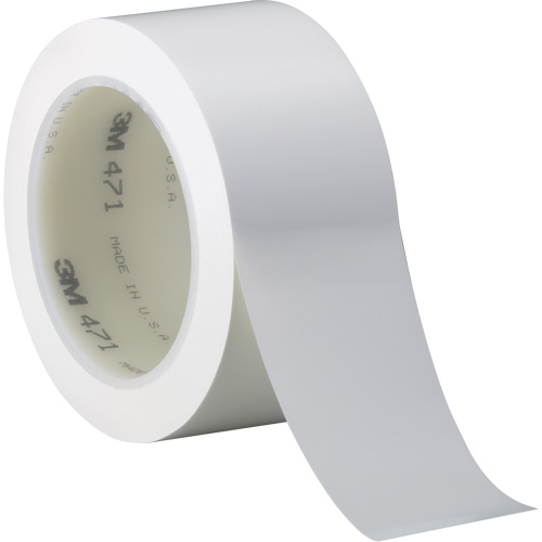 471 Vinyl Tape, 38 mm (1-1/2") W x 32.9 m (108') L, 5.2 mils, White Seaboard Timber Mart