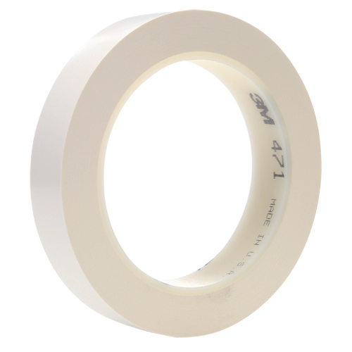 471 Vinyl Tape, 19 mm (3/4") W x 32.9 m (108') L, 5.3 mils, White Seaboard Timber Mart