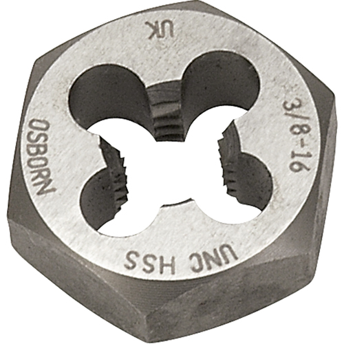 Hexagonal Rethreading Die, 7/10" Dia., 1/4"-28 Thread, High Speed Steel Seaboard Timber Mart