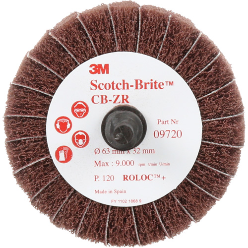Scotch-Brite Combi-Wheel, 2-1/2" Dia., 120 Grit, Aluminum Oxide Seaboard Timber Mart