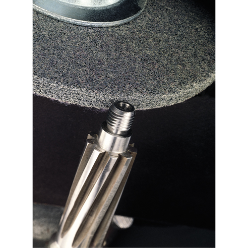 Meules homog&egrave;nes d'&eacute;barbage EXL Scotch-Brite, 1" x 1", Arbre de 3/16", Grain de 2A, Oxyde d'aluminium Seaboard Timber Mart