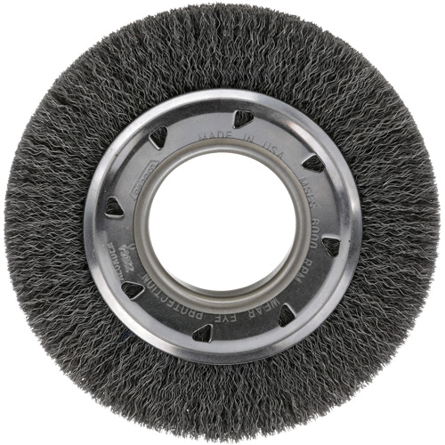 Crimped Wire Wheel Brush - Medium Face, 4-1/4" Dia., 0.012 Fill, 2" Arbor Seaboard Timber Mart