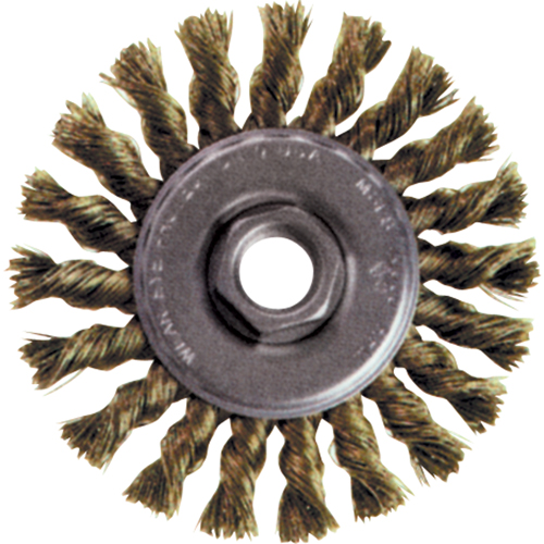 High Speed Small Grinder Knot Wire Wheel Brush, 5" Dia., 0.02" Fill, 5/8"-11 Arbor, Steel Seaboard Timber Mart