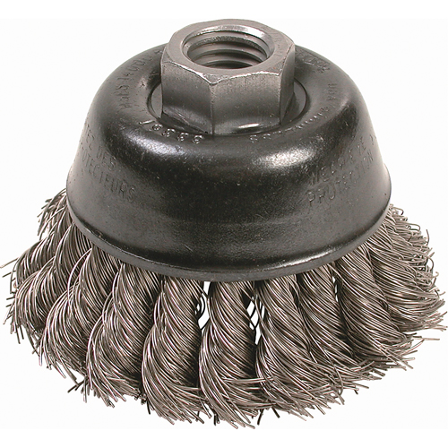 Knot Wire Cup Brushes - High Speed Small Grinder, 2-3/4" Dia. x 5/8"-11 Arbor Seaboard Timber Mart