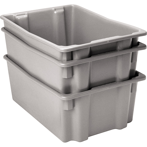 Polylewton Stack-N-Nest&reg; Containers, 10.5" x 26.1" x 18.7", Grey Seaboard Timber Mart