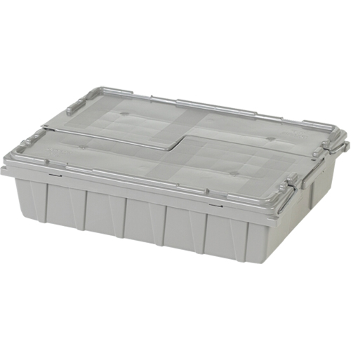 Flipak&reg; Polyethylene Plastic (PE) Distribution Containers, 21.8" x 15.1" x 5.5", Grey Seaboard Timber Mart
