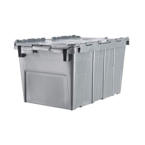 Flipak&reg; Polyethylene Plastic (PE) Distribution Containers, 20.6" x 13.2" x 11.6", Grey Seaboard Timber Mart