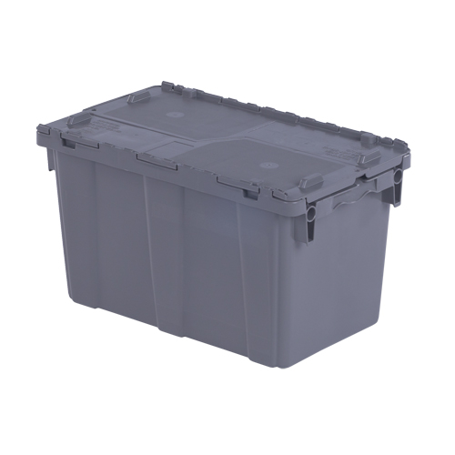 Flipak&reg; Polyethylene Plastic (PE) Distribution Containers, 22.3" x 13" x 12.8", Grey Seaboard Timber Mart