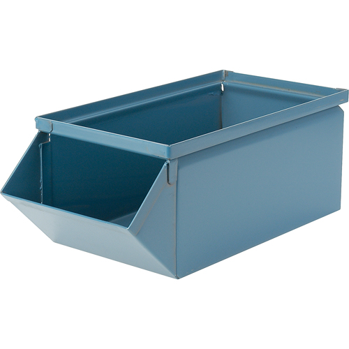 Steel Bin, 100 lbs. Cap., 4-1/2" W x 8" D x 4-1/2" H, Blue Seaboard Timber Mart