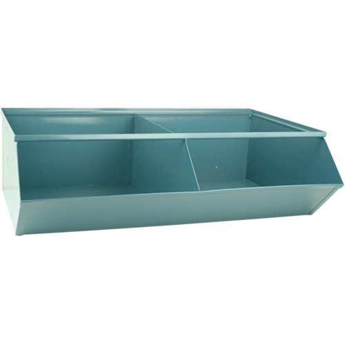 Bacs sectionnels superposables, Cap. 100 lb, 37" la x 24" p x 11" h, Bleu Seaboard Timber Mart