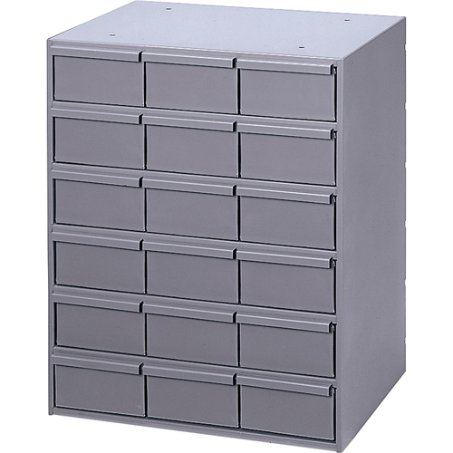 Industrial Drawer Cabinets, 18 Drawers, 17-1/4" W x 11-5/8" D x 21-1/4" H, Grey Seaboard Timber Mart