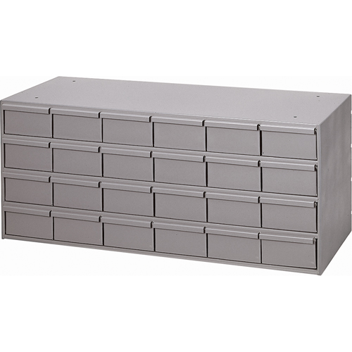 Industrial Drawer Cabinets, 24 Drawers, 33-3/4" W x 11-5/8" D x 14-3/8" H, Grey Seaboard Timber Mart
