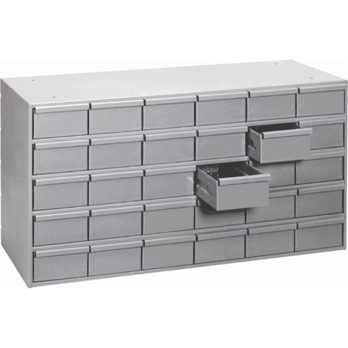 Industrial Drawer Cabinets, 30 Drawers, 33-3/4" W x 11-3/4" D x 21-1/8" H, Grey Seaboard Timber Mart