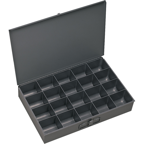 Boîtes &agrave; fond courb&eacute;, Acier, 20 compartiments, 13-3/8" la x 9-1/4" p, 2" h, Gris Seaboard Timber Mart