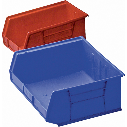 Plastic Bin, 8-1/4" W x 9" H x 18" D, Blue Seaboard Timber Mart