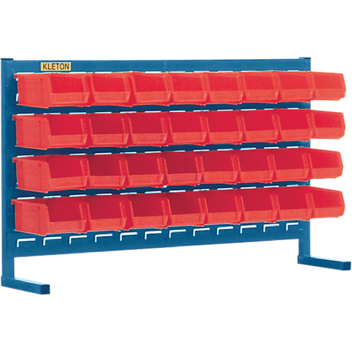 Louvered Rack with Bins, 32 Bins, 36" W x 8-1/4" D x 22" H Seaboard Timber Mart
