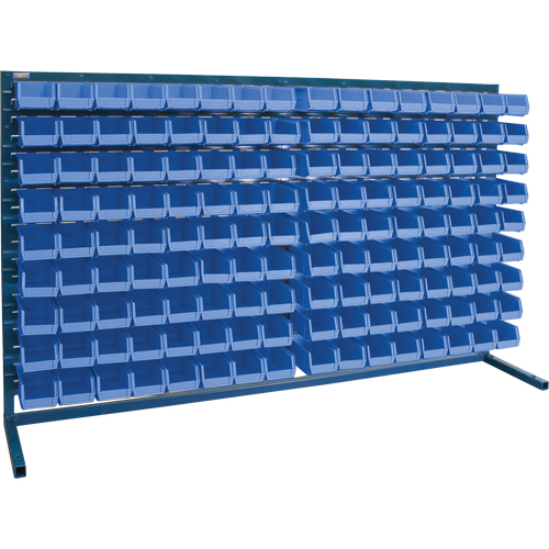 Louvered Rack with Bins, 144 Bins, 72" W x 15" D x 40" H Seaboard Timber Mart