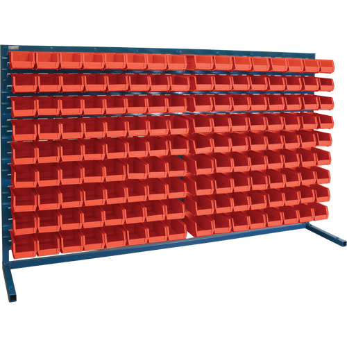 Louvered Rack with Bins, 144 Bins, 72" W x 15" D x 40" H Seaboard Timber Mart