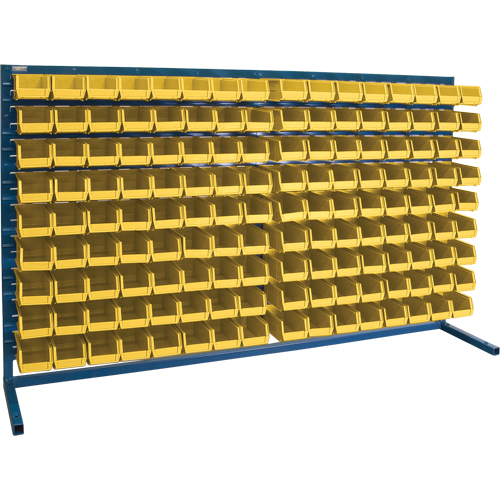 Louvered Rack with Bins, 144 Bins, 72" W x 15" D x 40" H Seaboard Timber Mart