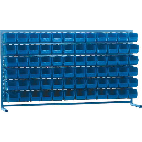 Louvered Rack with Bins, 72 Bins, 72" W x 15" D x 40" H Seaboard Timber Mart