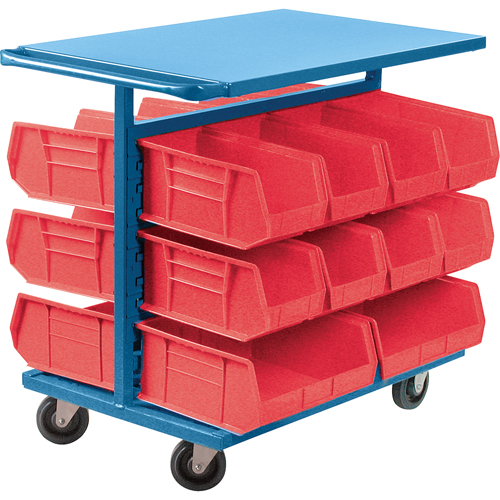 Bin Carts - Cart Only, Double-sided, 24" W x 38-1/2" D x 36-1/2" H Seaboard Timber Mart