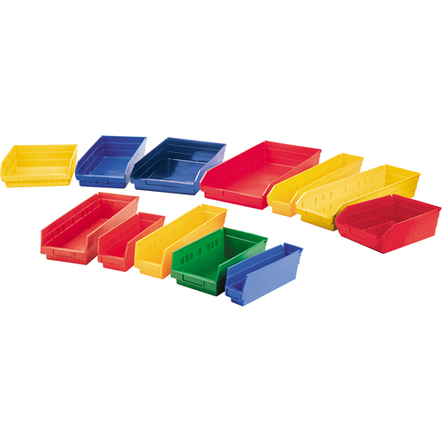 Bacs de rangement pour tablettes, 11-1/8" la x 4" H x 11-5/8" p, Jaune, Capacit&eacute; 30 lb Seaboard Timber Mart